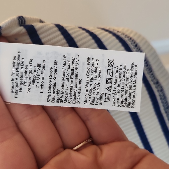 J.Crew Blue and White Striped Long Sleeve Top - Picture 4 of 5